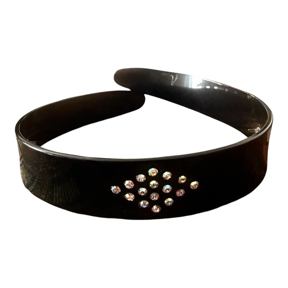1970’s Glam Black Rhinestone French Headband, One Size, Deadstock/Unworn - Picture 1 of 4